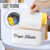 Clear Dryer Sheet Holder Container with Bamboo Lid for Laundry Room Decor Organization and Storage, Clean Dryer Sheet Detergent 2