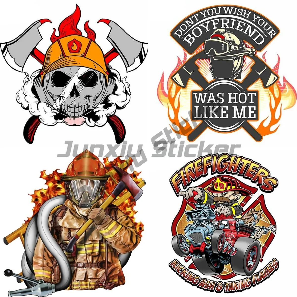 Do you want your boyfriend to be as hot as me Firefighter Volunteer Funny Car Sticker Vinyl Waterproof UVProtection Laptop Decal