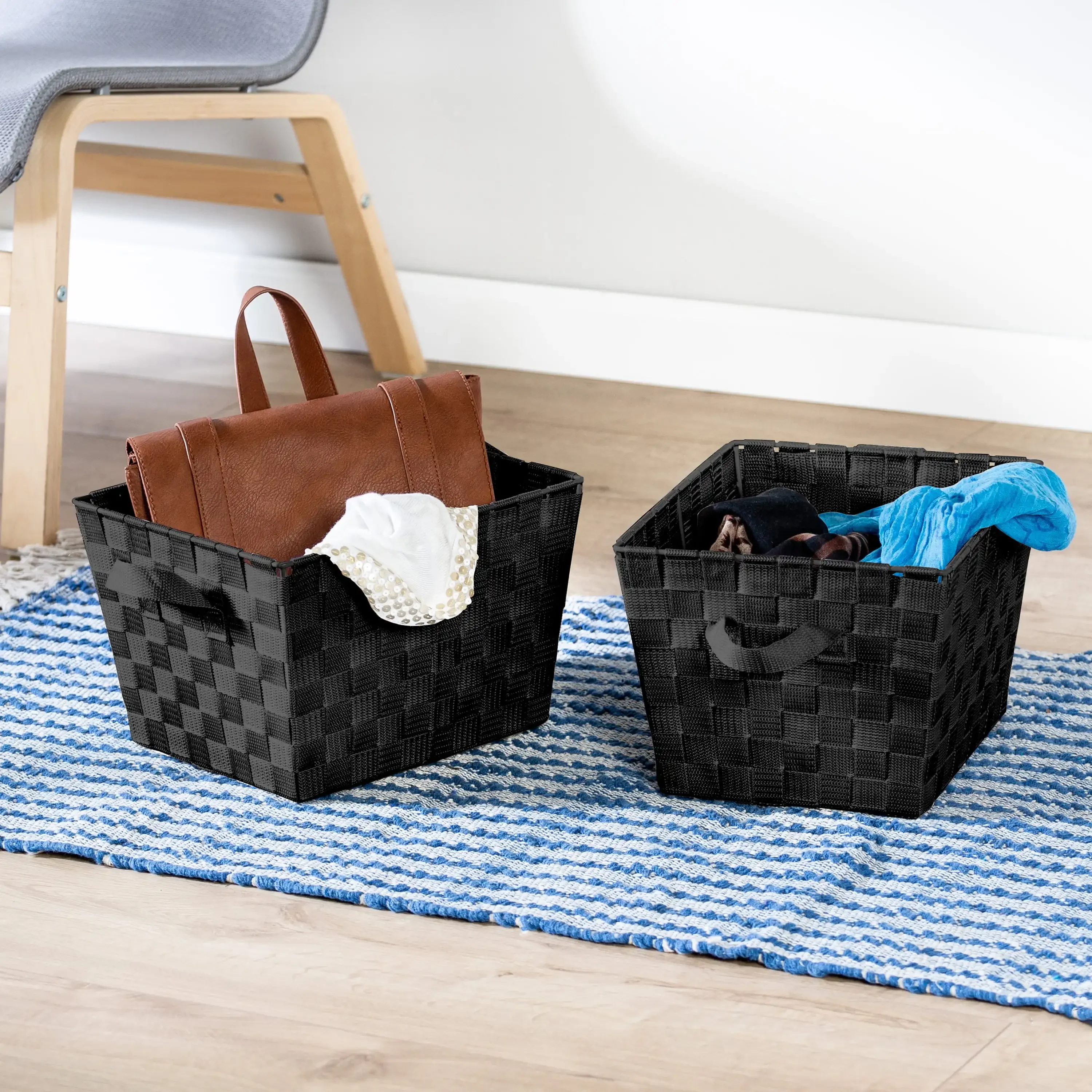 

Woven Polypropylene Storage Basket, Set of 2