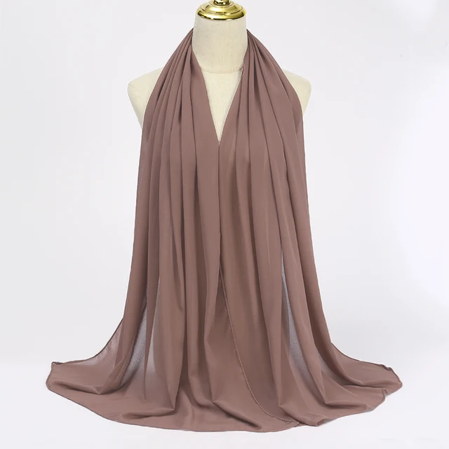 Foulard Hijab en mousseline de soie pour Femme, voile musulman ramadan ,hijab femme musulman,foulard musulmane pour femme, foulard mousseline en Jersey doux de haute qualité hijab islam voile femme musulman,70*180cm