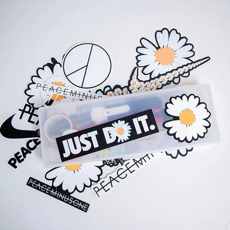 Decorative Stickers Cute Little Daisy Waterproof and Traceless White Glue Trolley Case Sticker Laptop Personalized Decorative Sticker Painting