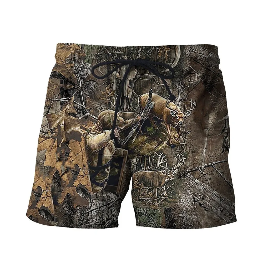 HX Fashion Animal Shorts Hunting Dog Birds 3D Printed Sportswear Summer Harajuku Men Clothing Hip Hop Streetwear S-5XL