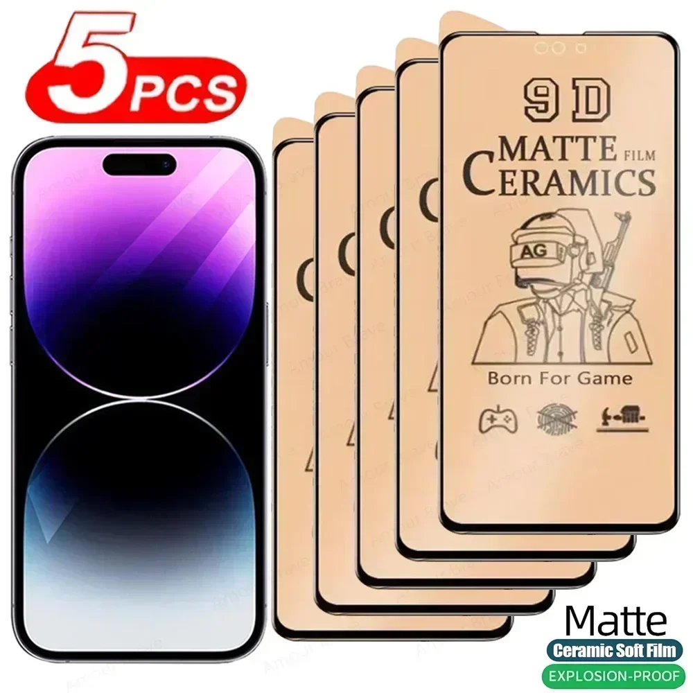 

5 шт. Мягкая матовая керамическая пленка для iPhone 14 13 12 11 Pro Max Mini X XS XR 7 8 Plus, Защита экрана для iPhone 13 14 Pro Max, пленка
