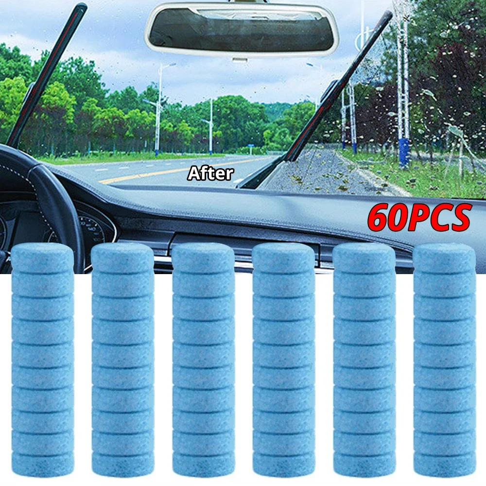 

20/40/60Pcs Solid Cleaner Car Windshield Wiper Effervescent Tablet Strong Decontamination Auto Glass Toilet Cleaning Accessories