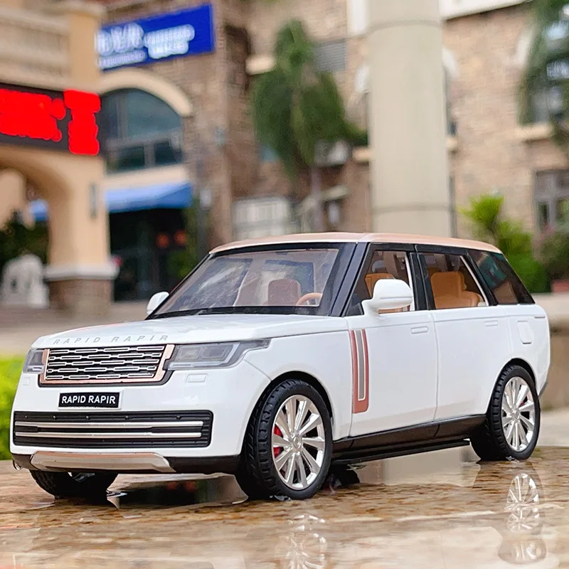

Коллекция 1/24 года, модель автомобиля Range Rover SUV из сплава, литой металлический игрушечный внедорожник, модель автомобиля, имитация звука, фотоколлекция, детские подарки