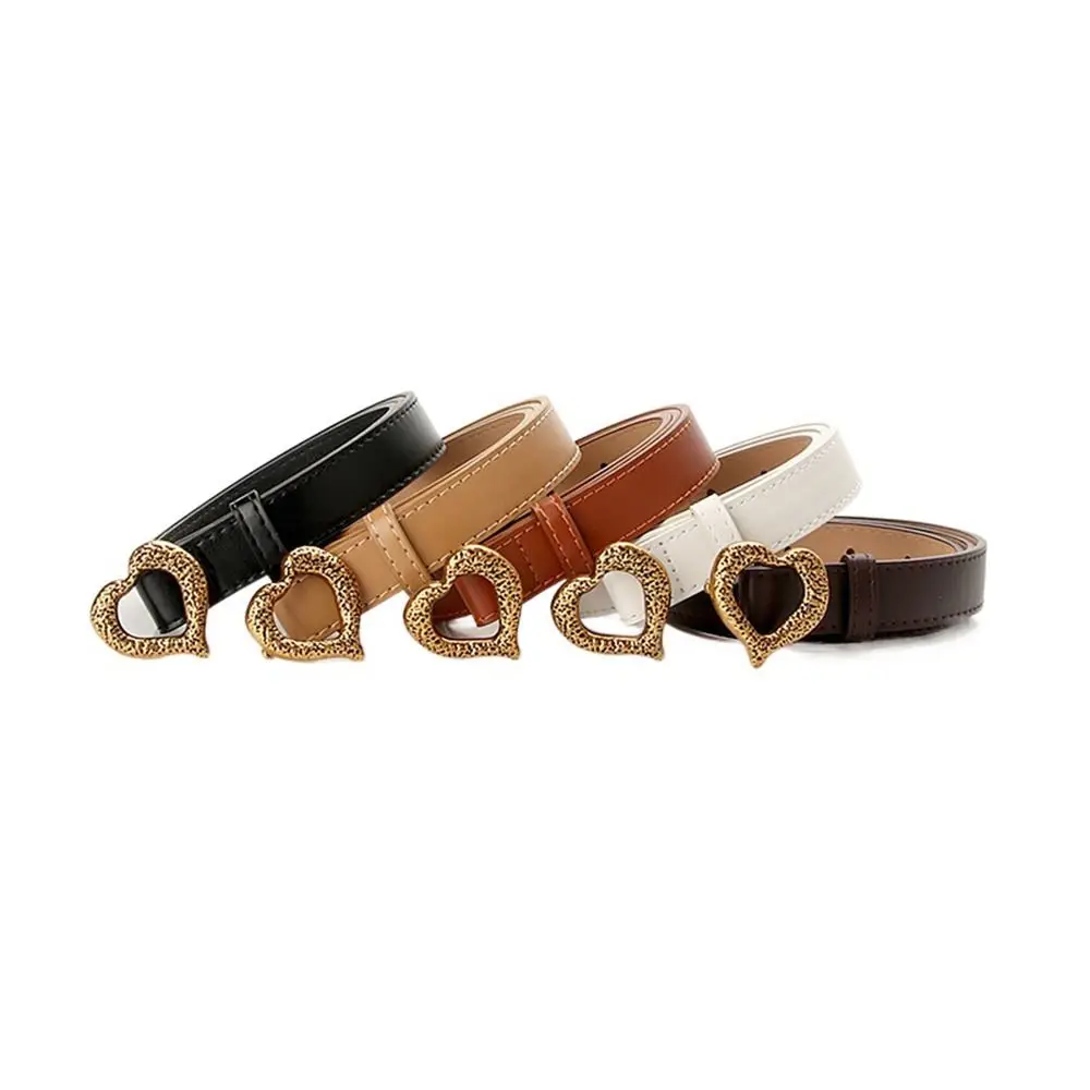 

Retro Fashion Alloy For Girl Jeans Korean Style For Woman Dress Waist Belt Love Heart Belt Leather Belt Waist Accessories