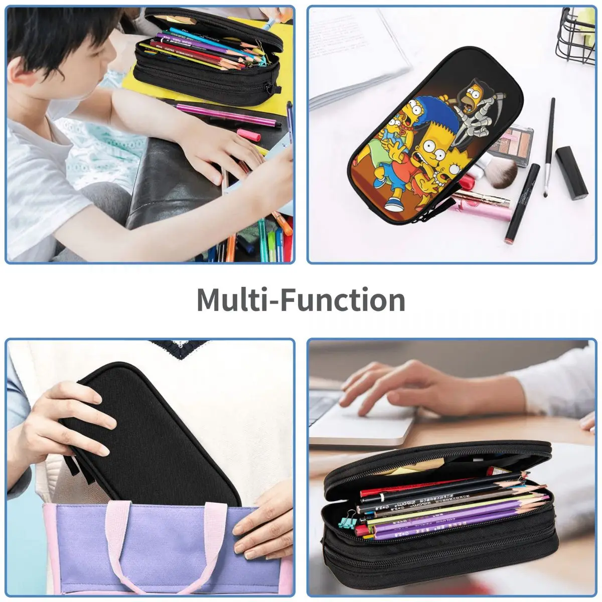 The S-Simpsoned Pencil Case Fun Pen Bag for Student Large Storage Students School Zipper Pencil Box 5