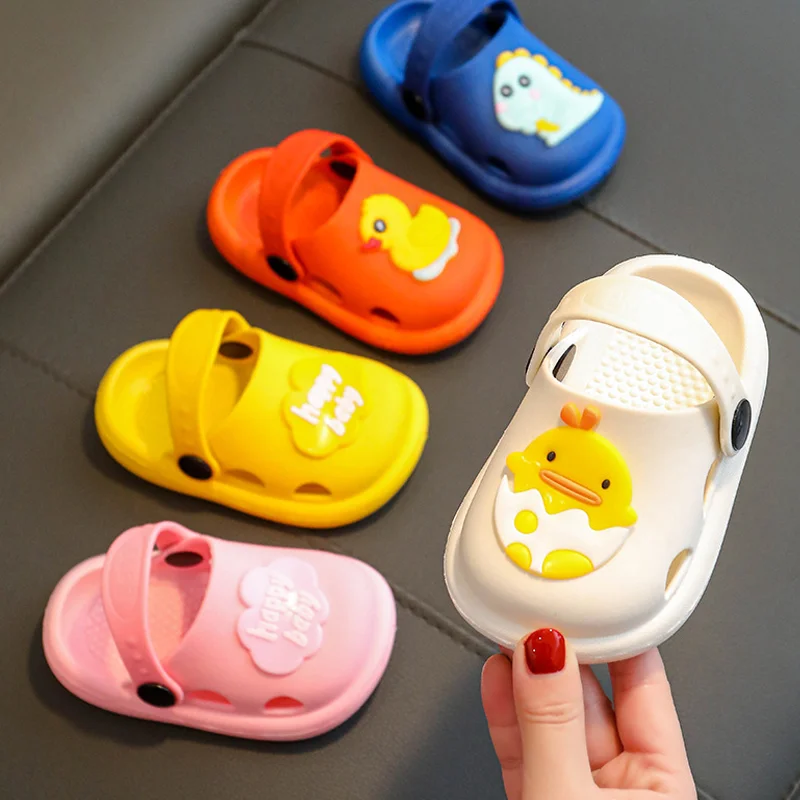 Summer Baby Sandals for Boy Girls Cartoon Bear Kids Flip Flop Toddler Rubber Slippers for Children Home Garden Beach Anti Shoes