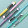 6pcs Professional Artist Paint Brushes Set - Fine Point, Wooden Handles, Nylon Round Pointed Flat Tips Multicolored Paint Brush 3
