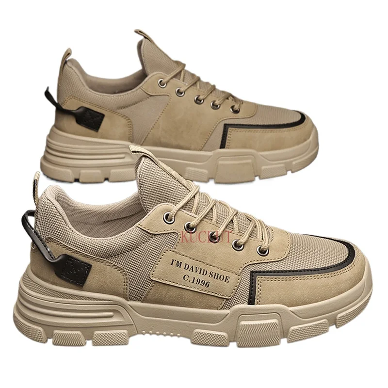 

2023 Men's Shoes Outdoor Anti Slip Lightweight Work Durable Board Shoes Trend Sports Leisure Breathable Labor Protection Shoes