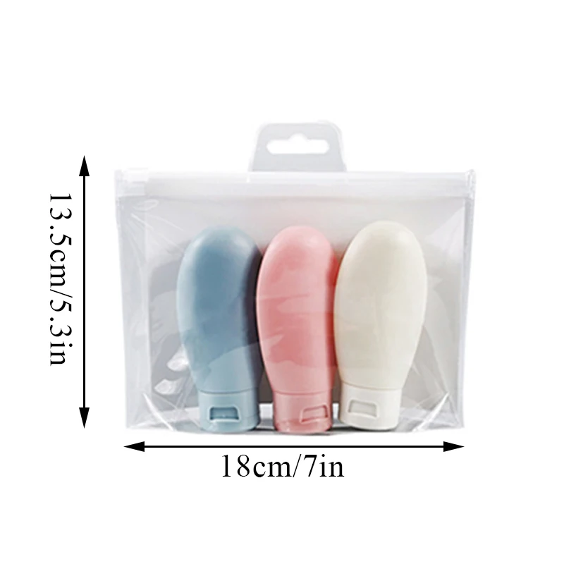 Soap Shampoo Dispenser 3Pcs/Set Refillable Liquid Container 60ml for Bathroom
