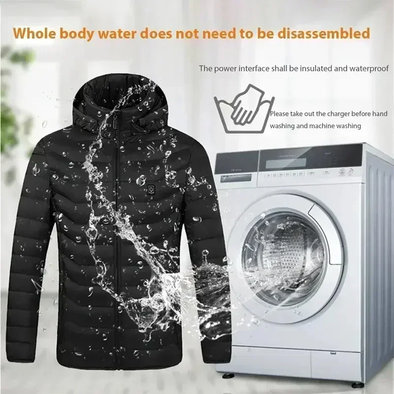 Men's Winter USB Electric Parkas Smart Self-Heating Clothes Women's Camping Ski Down Cotton Padded Coat 23 Areas Heated Jacket down jacket mens jacket