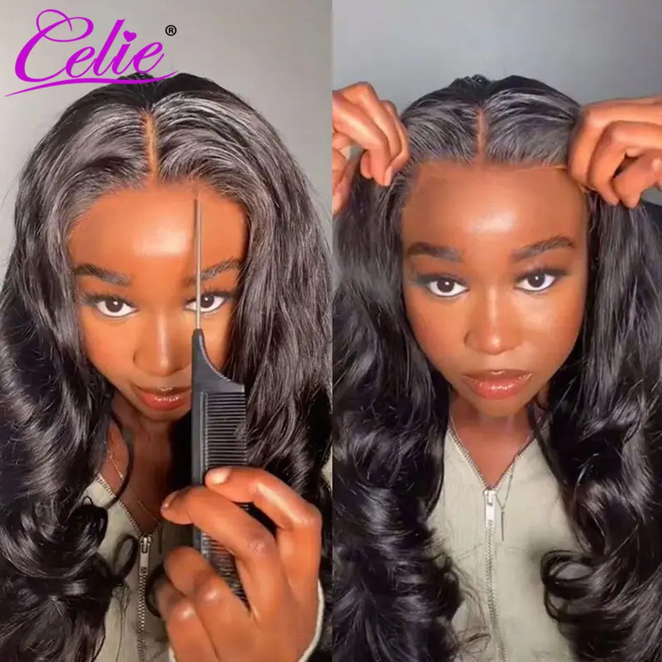 Celie 6x5 Wear&Go Glueless Body Wave Wig Pre-cut HD Lace Closure Wig 200 250 Density Pre Bleached&Plucked Human Hair Wigs