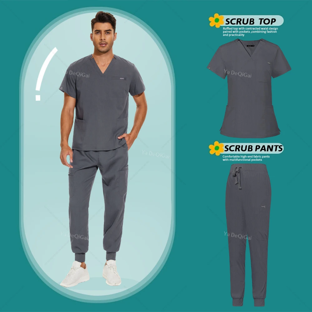 

Women's Sets Medical Scrubs Suit Nursing Uniform Nurse Doctor Accessories Mens Working Workwear Phary Dentist Overalls