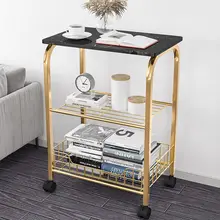 

Modern Simple Coffee Tea Table Corner Black Marble Side Cabinet Furniture Tatami Organizer Desktop Bedroom Sofa Mobile Shelf