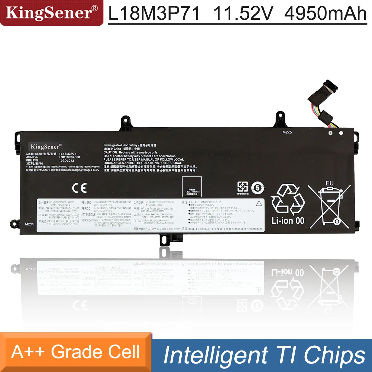 Kingsener T590 P53s L18m3p71 Bateria do Portátil para Lenovo Thinkpad Thinkpad T15 P15s Gen L18l3p71 L18s3p71 L20d3p71 Tp00104c