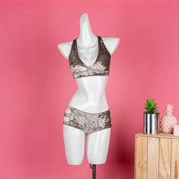 Hope & Win 최신 색상 폴 댄스 의류, 클래식 탑, 미드 하이 웨이스트, 짧은 섹시 여성 파티웨어, 나이트 클럽 타페 벨벳