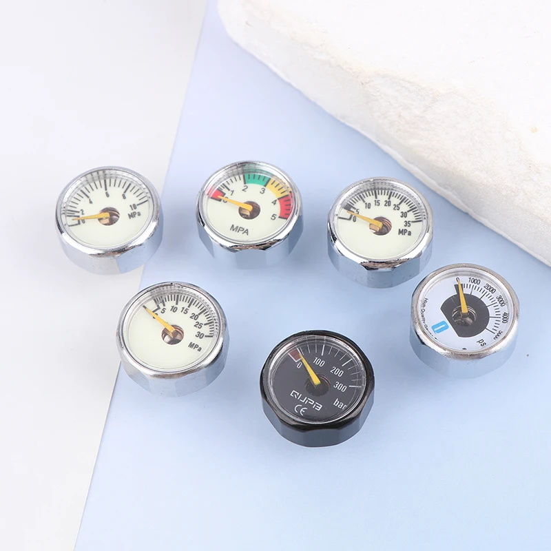NEW Air Mini Micro Pressure Gauge Manometer | Thread M10 M8 | 5MPA 10MPA 20MPA 30MPA 35MPA 40MPA 300BAR 3500PSI 5000PSI 6000PSI