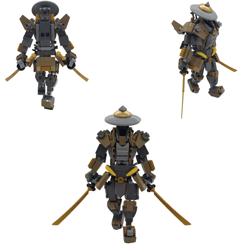 

Action figures desktop ornaments male and female samurai manned mecha can sit and assemble building blocks for holiday gifts