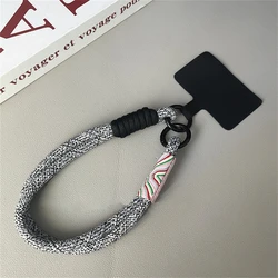 Retro Twist Rope Universal Phone Key Lanyard with Anti - Loss Wristband - Polyester / Nylon (D)
