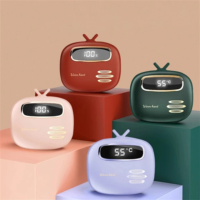 New Mini Portable USB Hand Warmer Mobile Power Bank 2 in 1 Rechargeable Heater  Battery and Temperature Display Pocket Handwarmer - AliExpress