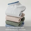 7 Pairs of Men's Spring and Autumn Pure Color Simple Double Ribbed Waistband Fashion college style summer breathable short Socks 4