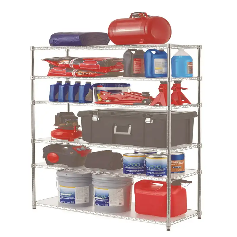 

Tier Steel Wire Shelf Unit with Liners, Chrome, Capacity 3600 lbs