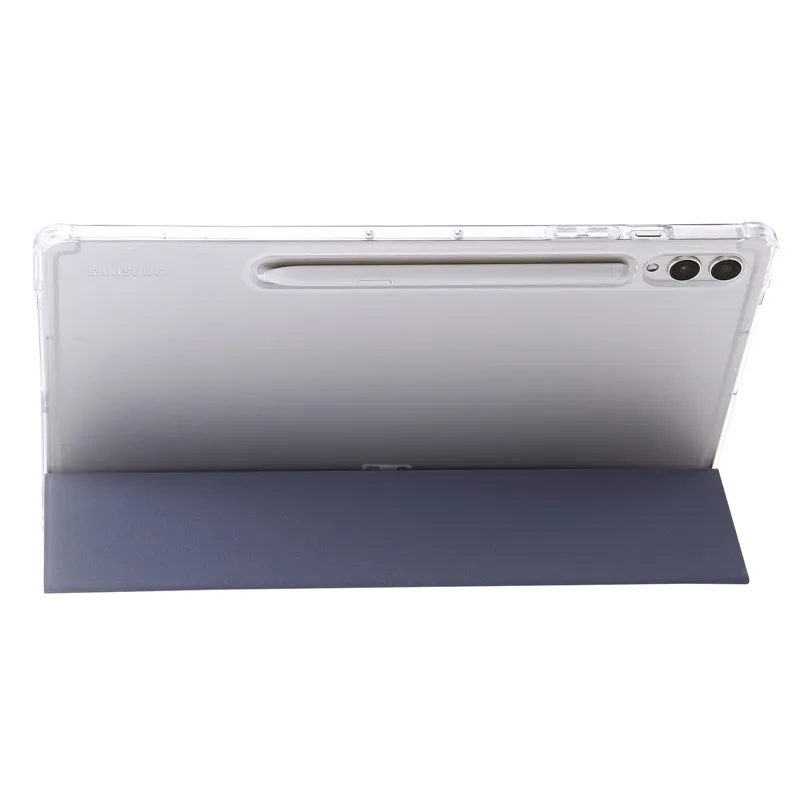 étui magnétique avec pour samsung tab support coque intelligente arrière transparente pour galaxy tab plus cover