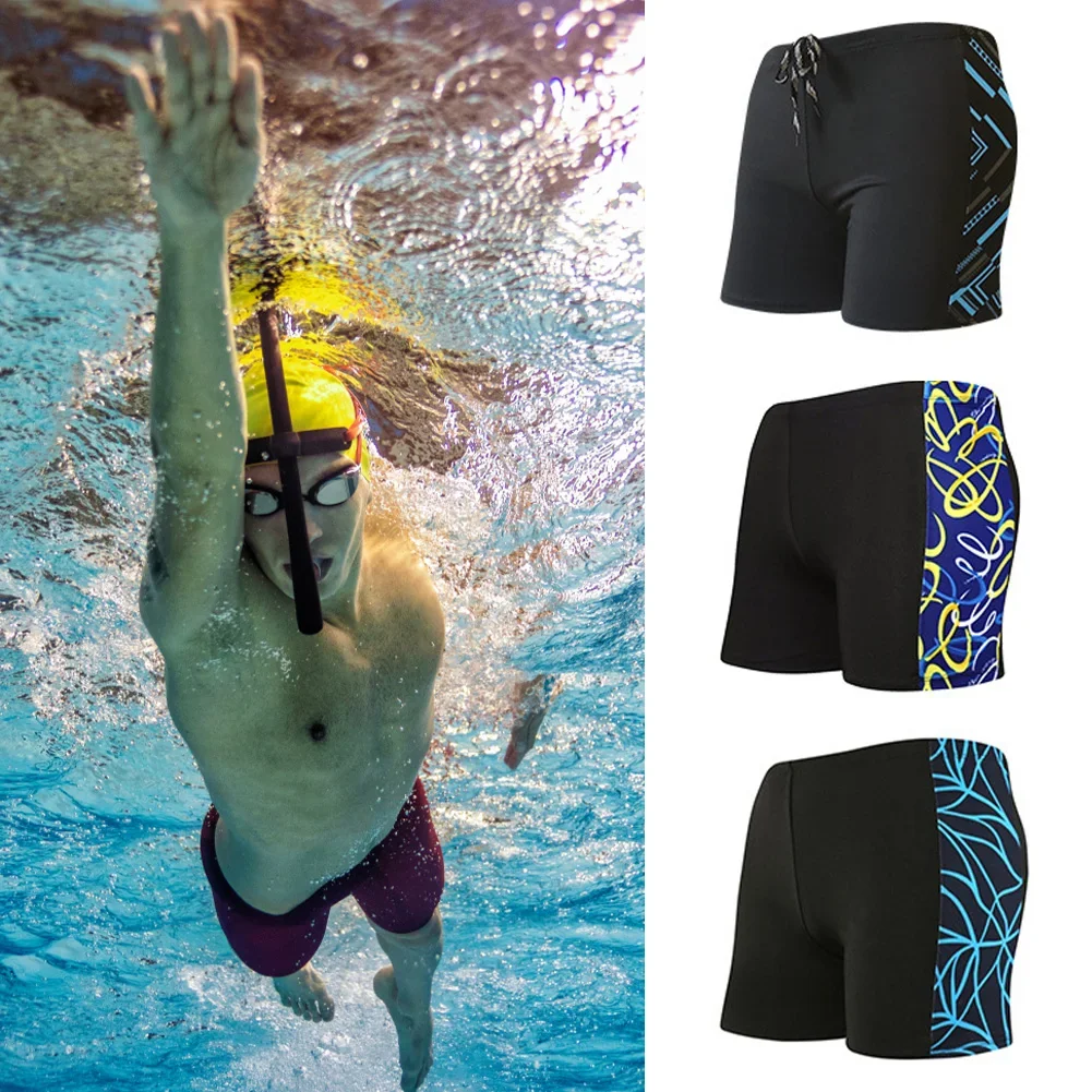 Swimwear Mens Breathable Swimsuits Trunks Man Swimming trunks Boxer Briefs Swim Suits Beach Shorts Quick Dry One Size