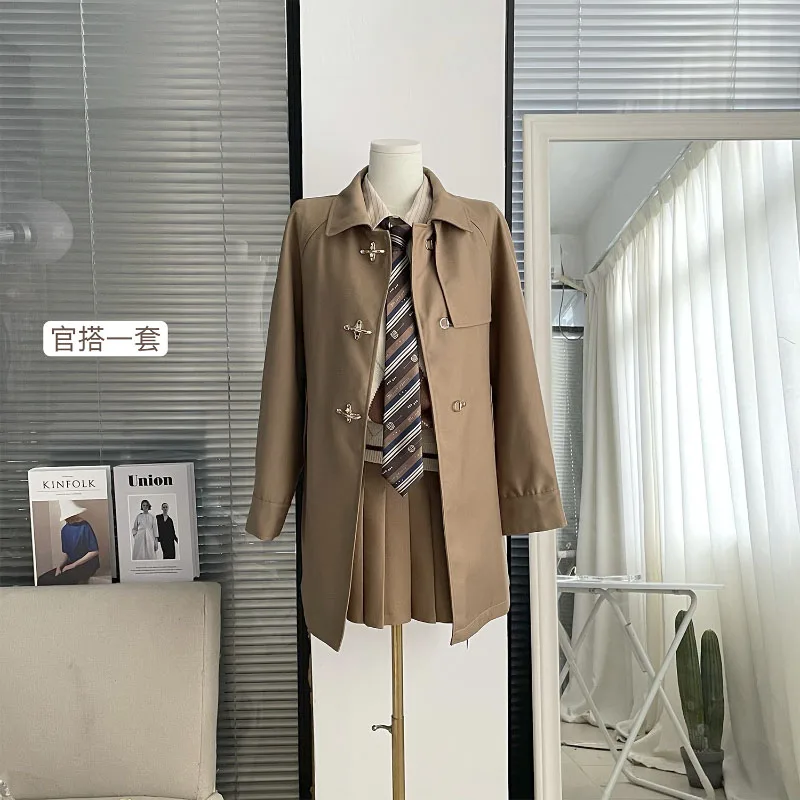 

Y2K Style Vintage Commuter Long Sleeve Women's Coat Korean Fashion Elegant Women's Windbreaker Women's Aesthetic Coat