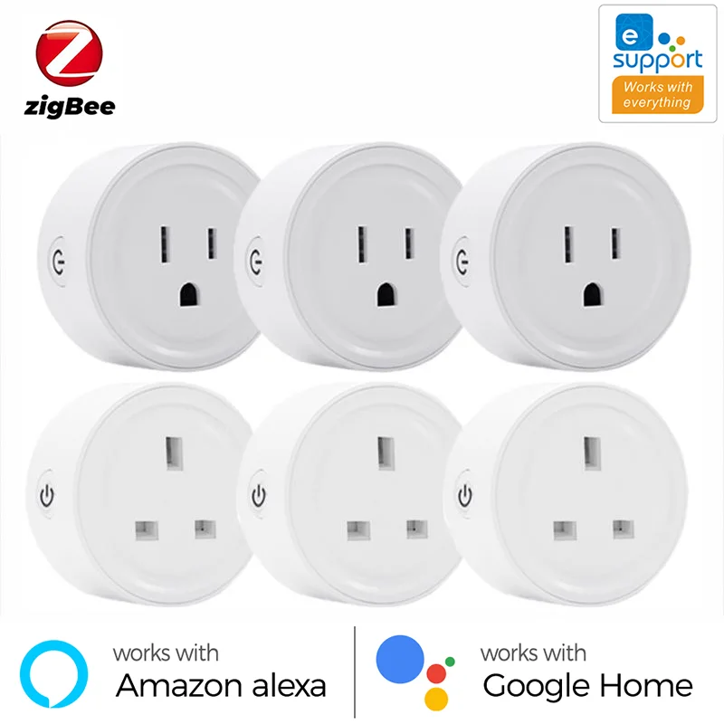Ewelink Zigbee Smart Plug Us/Uk 10A Smart Home Appliance Socket Funziona Con Alexa Smartthings Supporta Il Controllo Vocale Del Dispositivo Echo