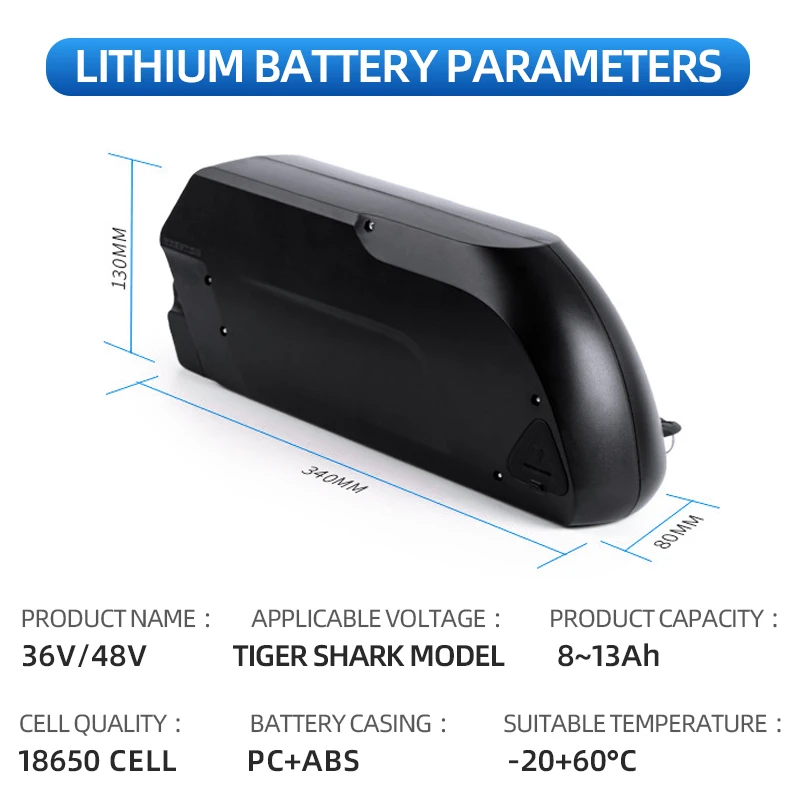 Tiger Shark 48V12AH lithium battery electric bicycle wheelchair