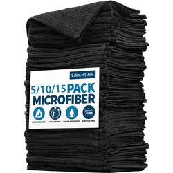 Super Soft Absorbent Microfiber Cleaning Towels - Multi - Functional for Cars, Dishes & More (10 - Pack) (Gray)