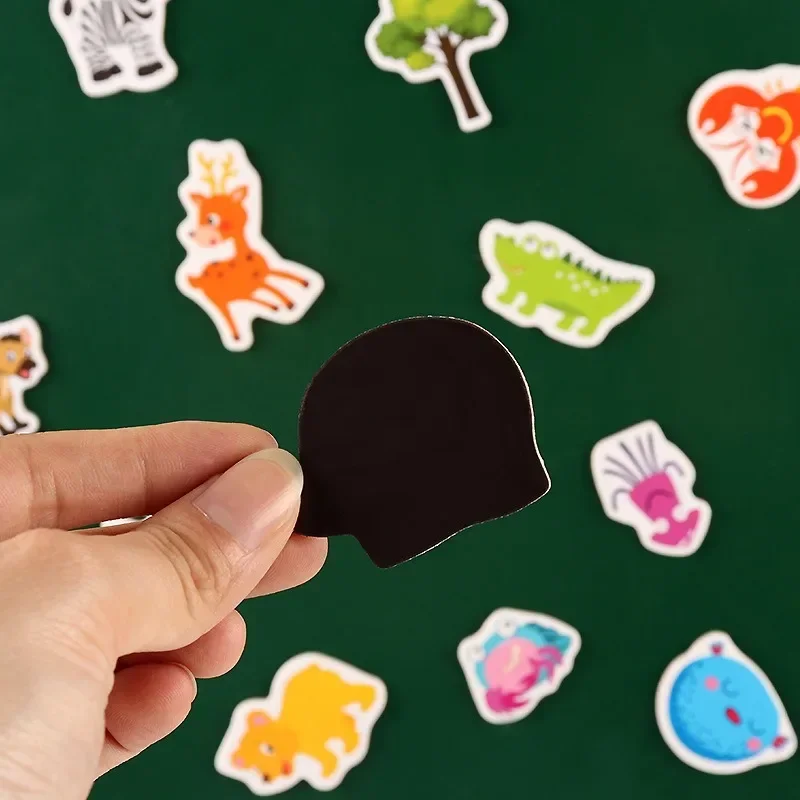 Magnetic Fridge Magnets 12pcs Animal Fridge Magnet Fish and Crab Wooden 3D Cartoon Sticker Toy