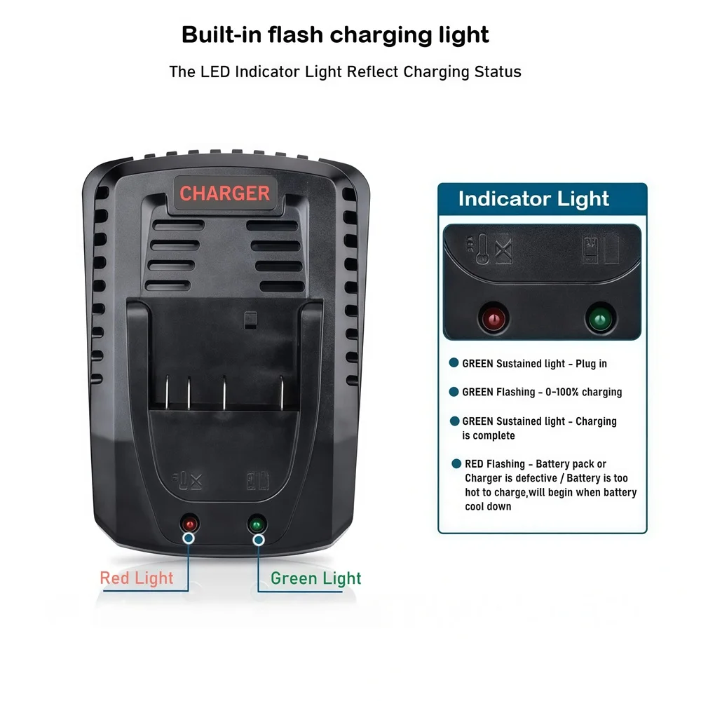2 LED 표시등이 있는 보쉬용 2A/3A 리튬 이온 배터리 충전기 BAT609 BAT609G BAT618 AL1860CV용 14.4V 18V 고속 충전