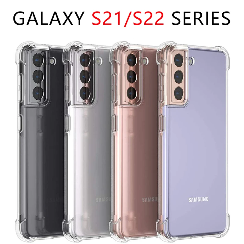 Luxury Thin Clear Case For Samsung Galaxy S22 S21 Plus Ultra Soft TPU Silicone Glaxy Galxy Galaxi S 22 21 Case Back Phone Cover samsung flip phone cute
