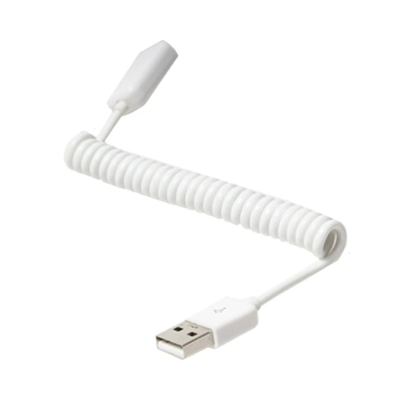 Coiled USB Extension Cable - 1M/3.2Ft Spring Telescopic Adapter