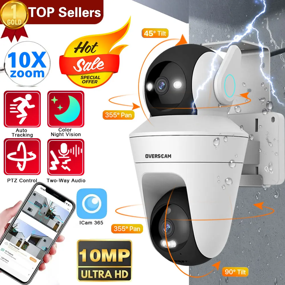 10mp-10x-zoom-linkage-gun-ball-ip-camera-wifi-dual-lens-up-and-down-hybrid-355°-ptz-control-home-cctv-surveillance-auto-tracking