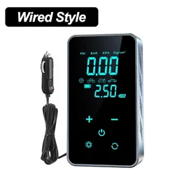 High - Performance Portable Electric Air Pump with Digital Touch Control - 150PSI for Convenient Car and Motorcycle Inflation (Wired Style)
