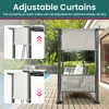 3-Seat Patio Swing Chair,Outdoor Patio Swing Bed with Adjustable Curtains,Porch Swing Bed for Balconies, Gardens and Poolside 5