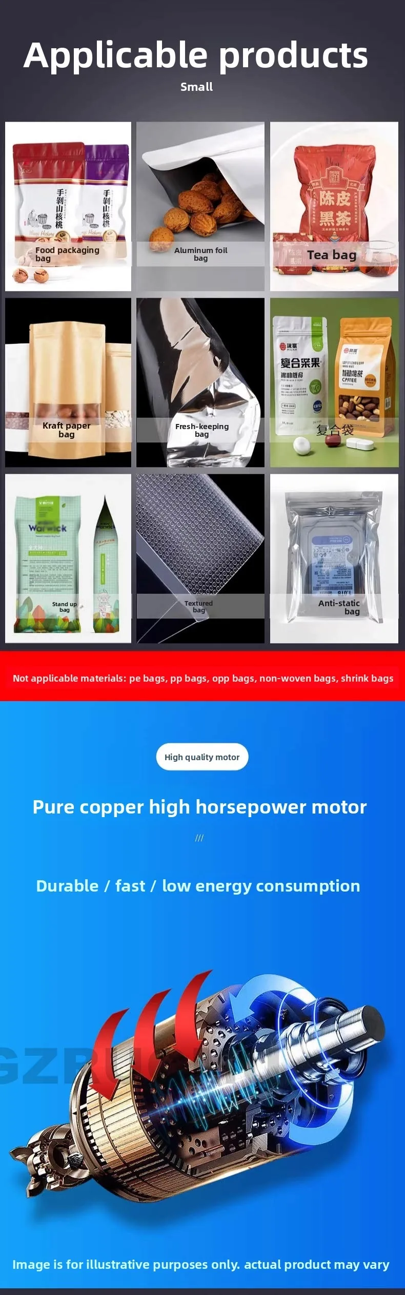 Automatic Horizontal Plastic Film Bag Snack Tea Bag Heat Sealing Machine 0-19m/m