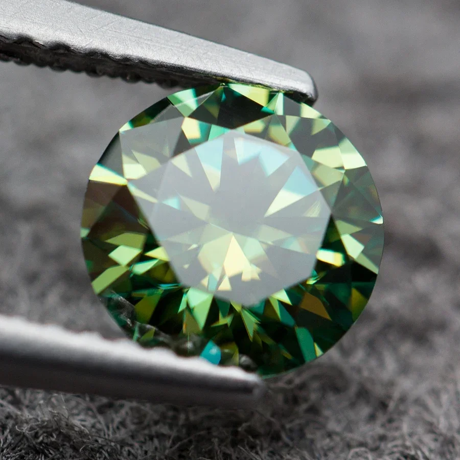 Certificato Moissanite Colore Verde Lab Grown Diamond Gra Report Pass Stone 8 Hearts & Arrows Diamond Tester