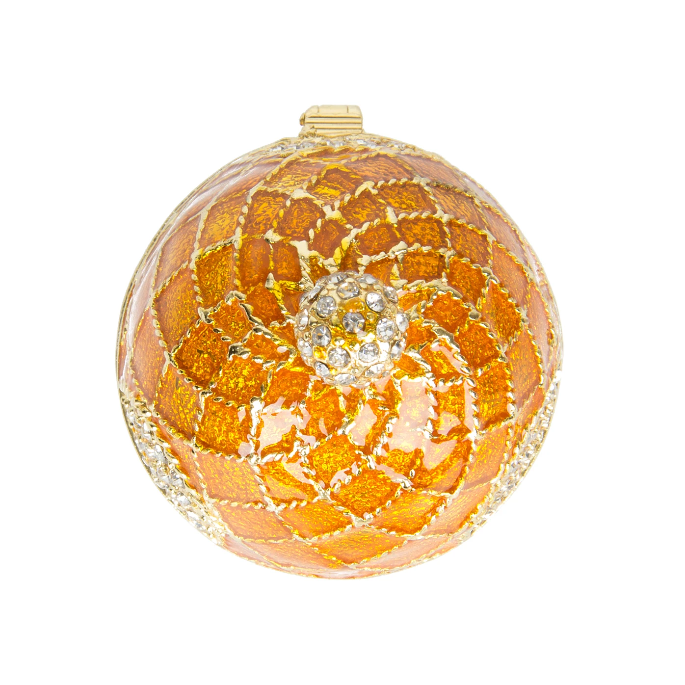 QIFU Europe Orange Faberge Egg Ornaments Trinket boxes Home Decor Gift