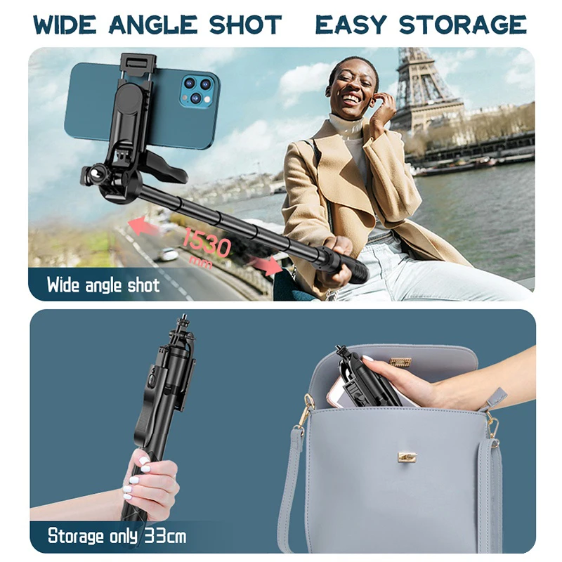 Bluetooth Selfie Stick Tripod Gimbal Stabilizer Camera Tripod with Remote Control Selfie Stick for Cellphone