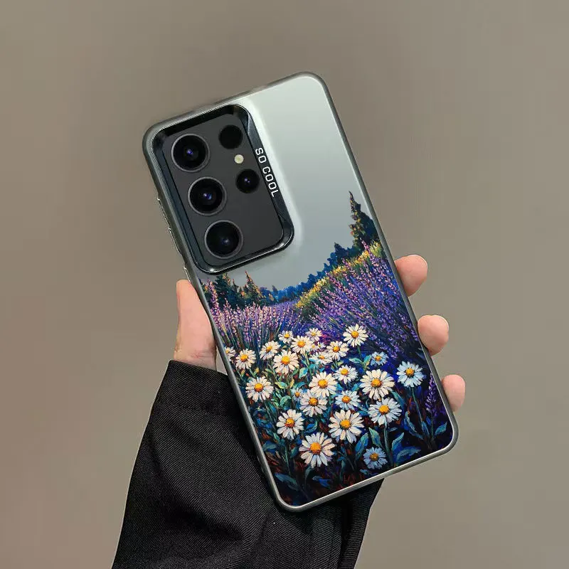 Für Samsung S25 S22 Ultra Plus S21 FE S24 S23 Ultra Plus FE Telefon Fall INS Intermountain Daisy Floral Print Laser Zurück Abdeckungen – Detail 4