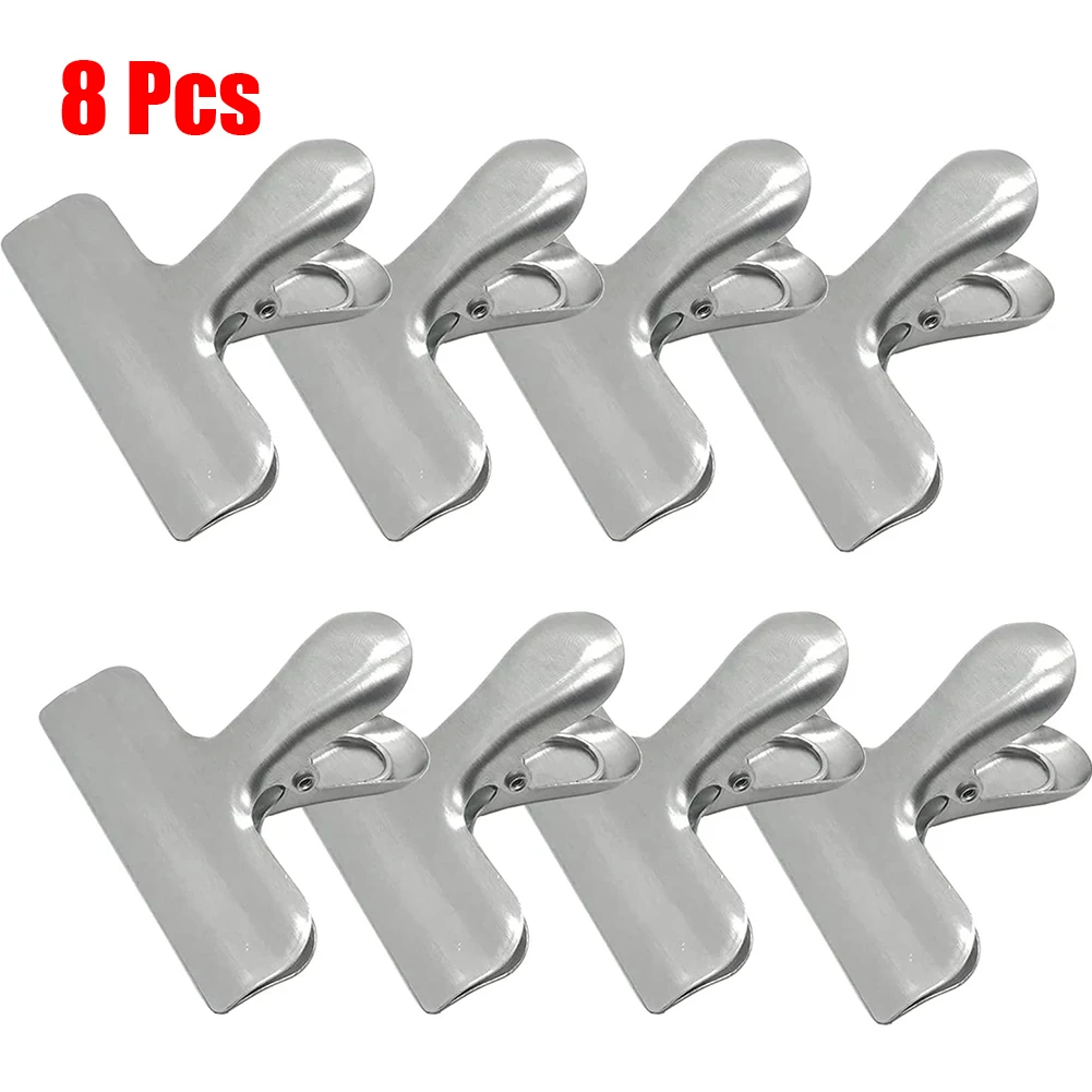 Sealing Clips 8pcs Stainless Steel Food Snack Sealing Pocket Mini Vacuum Fresh-keeping