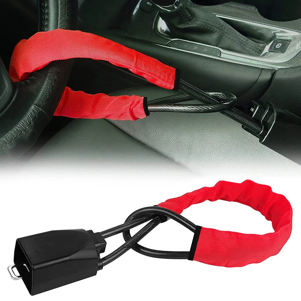 

Car Auto Lock Top Mount Steering Wheel Lock Anti Theft Security Lock With Keys Anti-Theft Devices Wheel Lock Steel Strap