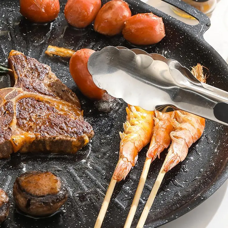 BBQ Grill Pan Korean Round Pots Outdoor Camping Bakeware Tray Thick Cast Iron Barbecue Frying Pan Kitchen Non-stick Cooker kitchen utensils camping cookware camping cookware set bbq grill pan