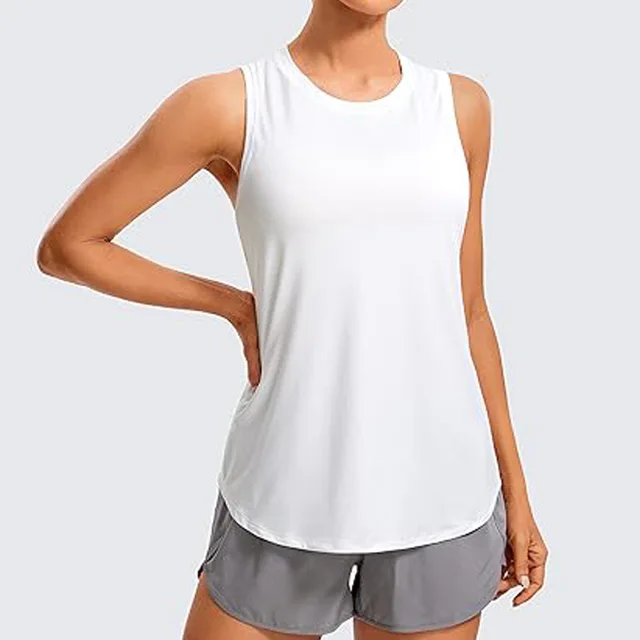 Summer Sleeveless Yoga T-Shirt Women Loose Fitness Running Tank Top Breathable Quick Dry Gym Vest Female Workout Sportswear 2