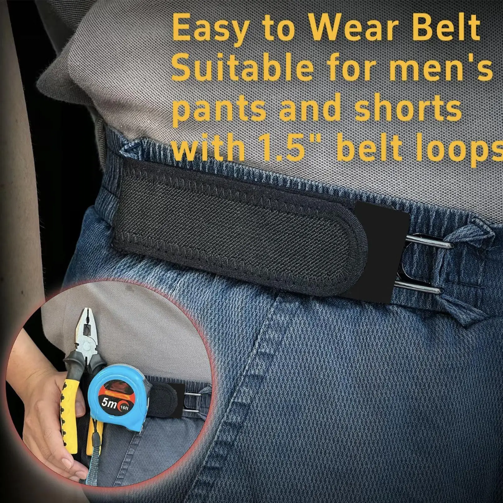 Elastic Belts for Women No Buckle Unisex Waist Strap Women's Belts for Men Work Casual Business Home Travel Commuting - 6